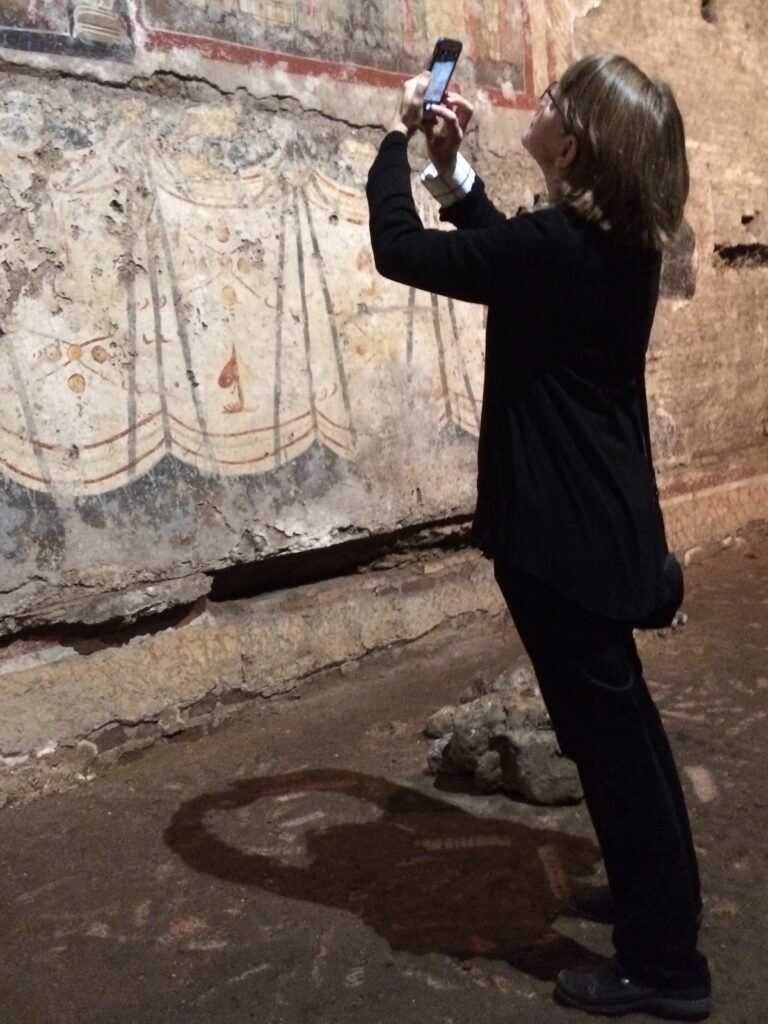 Photographing in Roman crypt